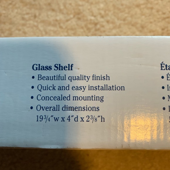 Inspirations Glass Chrome Wall Display Accent Shelf - Picture 3 of 3